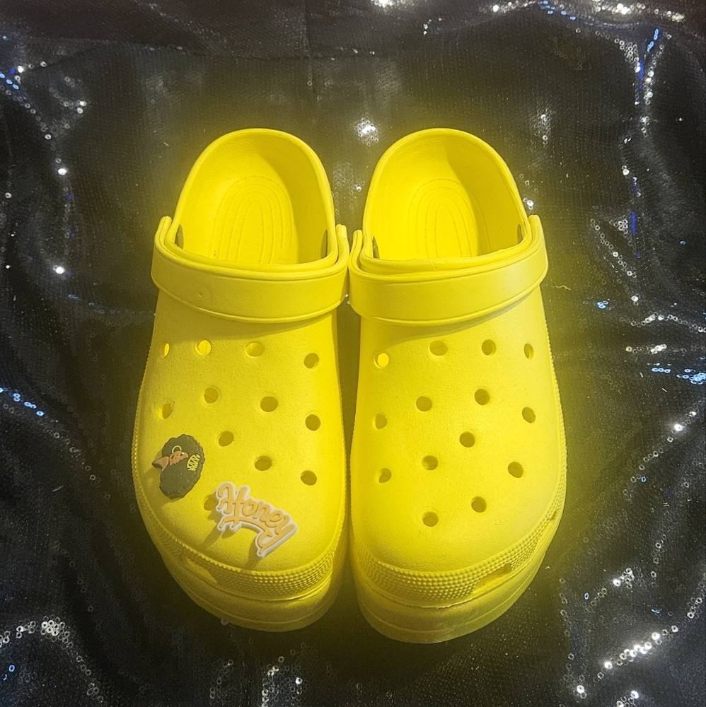 Vibrant Yellow Mules with Ventilation and Heel Strap